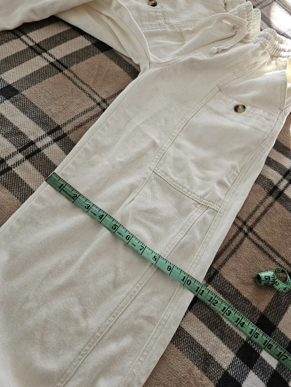 Casual Drawstring Cargo Pants - Cream - Picture 9 of 9